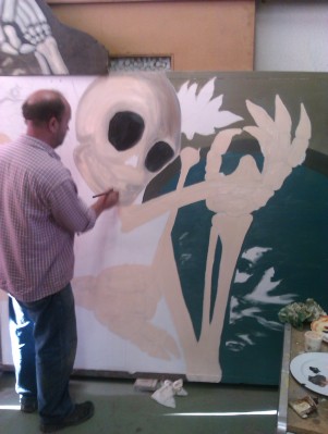 Christoph Ranalder beim Malen